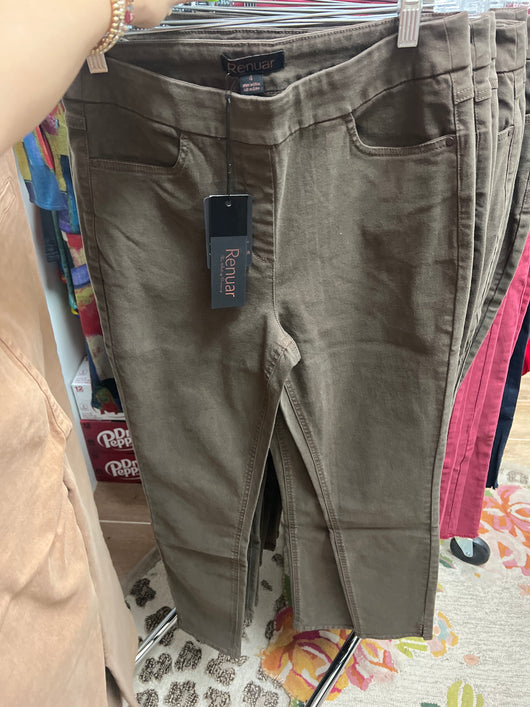 Renuar chocolate pull on pants