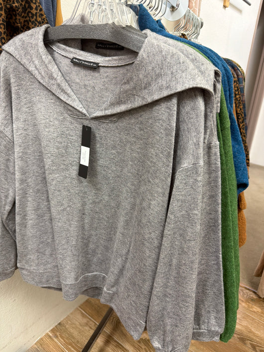 Nally & Millie grey long sleeve top