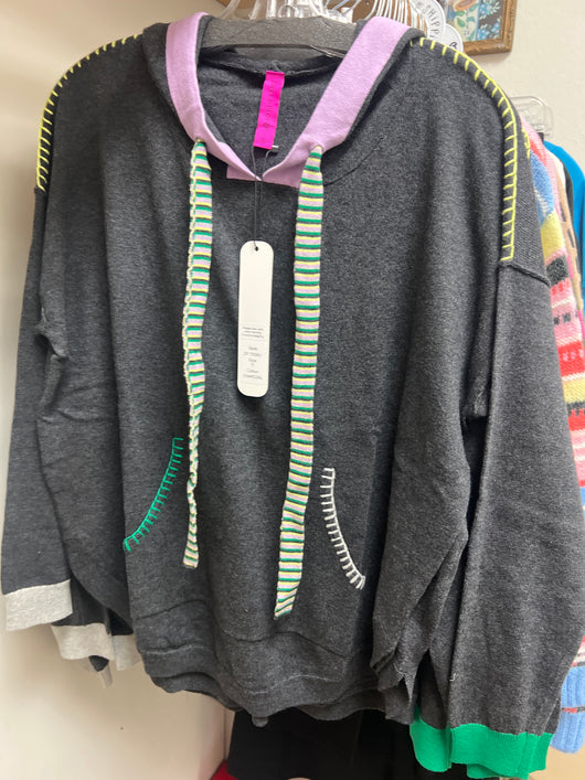 Zaket & Plover charcoal pocket hoodie
