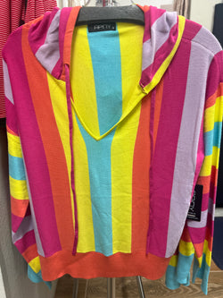 APNY multi stripe hoodie sweater