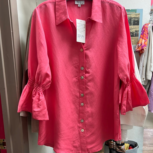 Toofan coral bell sleeve button up shirt