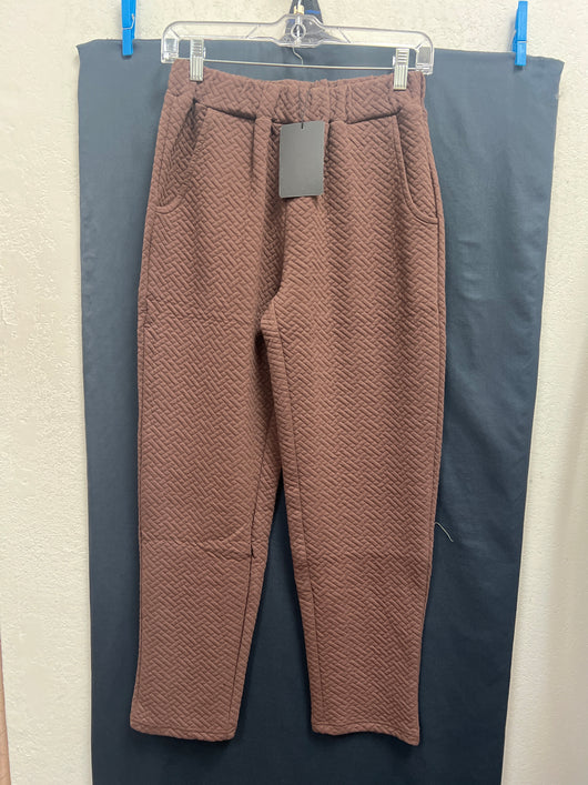 JOH quilted umber brown pants