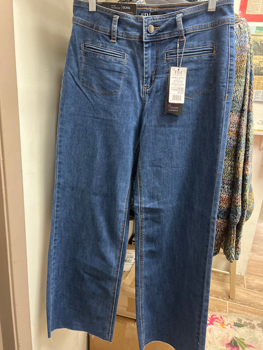 FDJ Olivia wide leg med wash jeans