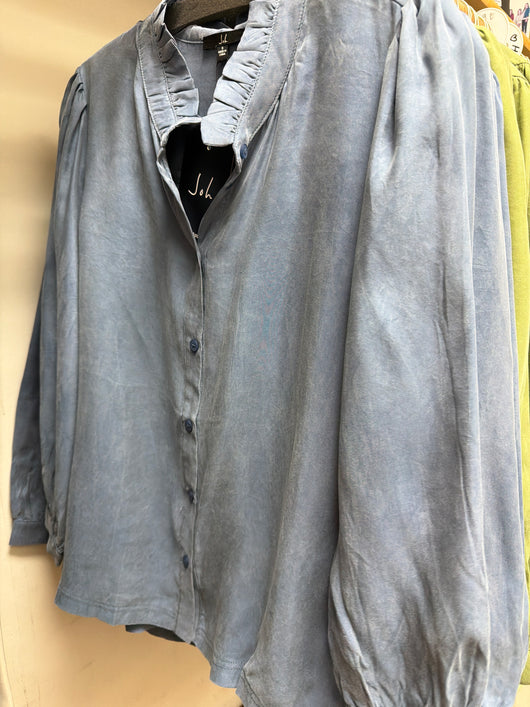 Joh blue button up blouse