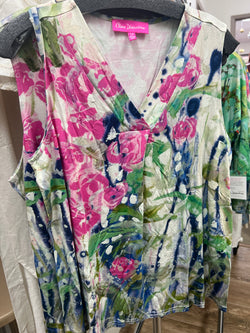 Claire D “Return of an Old Friend” v neck tank