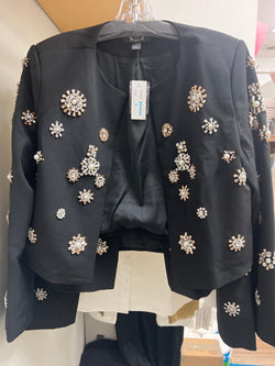 AZI jeweled crop jacket black
