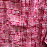 Entro pink red plaid hearts oversized shirt