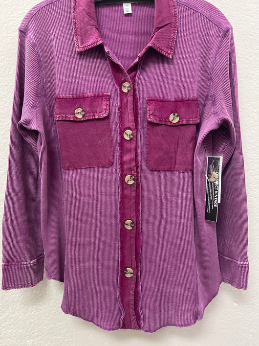 Tribal grape purple cotton shacket