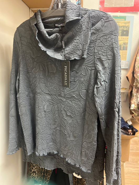 Picadilly charcoal textured top