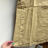 XCVI taupe v neck snap side top