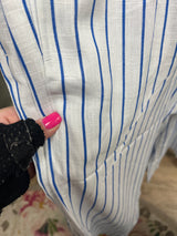 Charlie B coastal blue white stripe pants