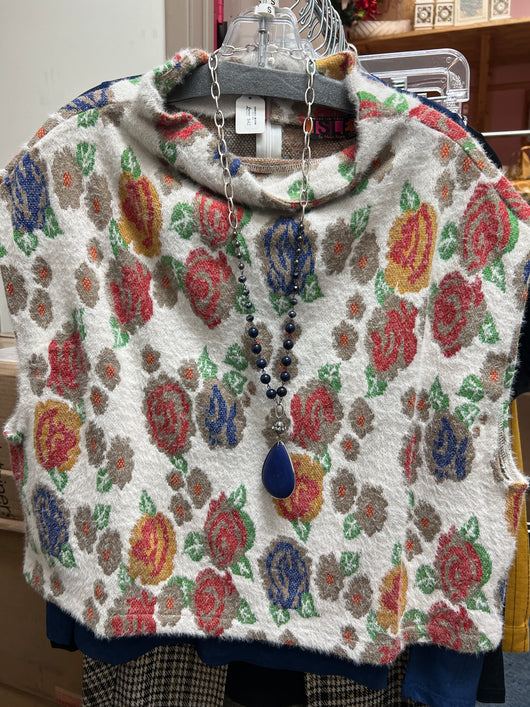 Isle floral cap sleeve sweater