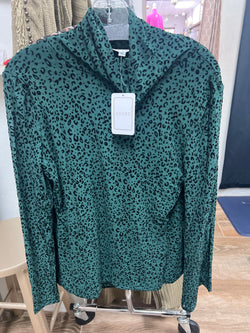 Adore dark green burnout velvet top