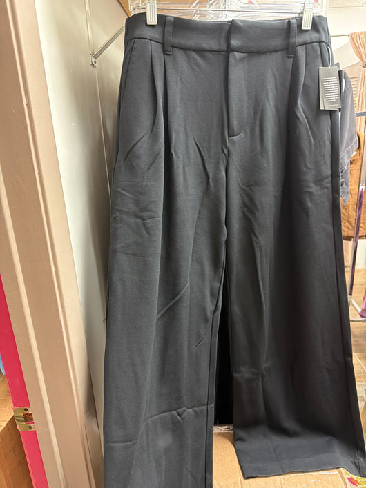 KUT Black Pleated Wide Leg Slacks