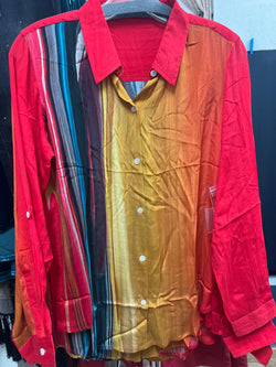 APNY red mustard multi shirt