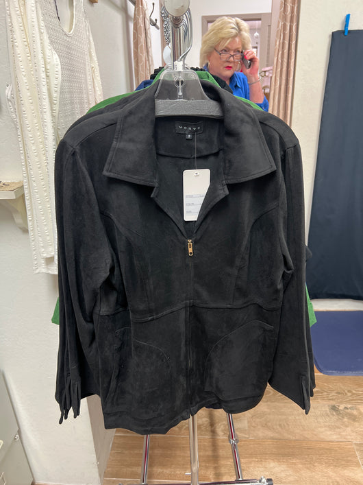 Toofan faux suede black zipper jacket