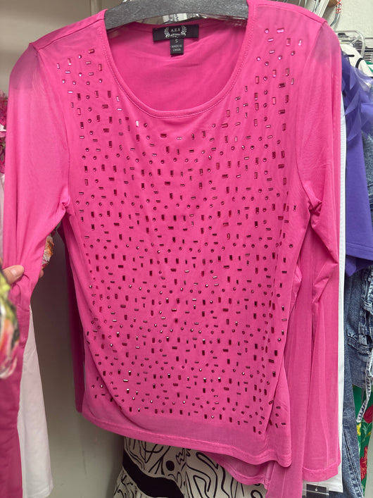 AZI pink bling Layla top