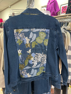 AZI denim embroidered sequin jacket