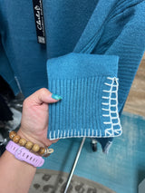 Charlie B peacock white stitch sweater