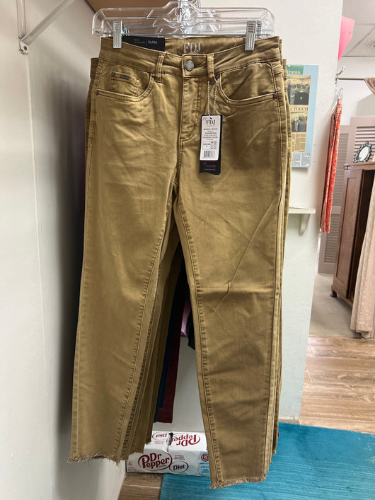 FDJ Olivia slim ankle fray jeans golden
