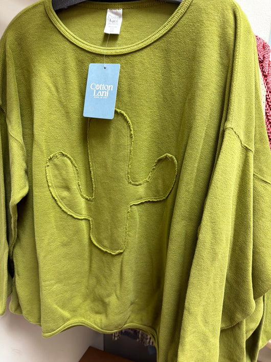 Cotton Lani Green Cactus Top