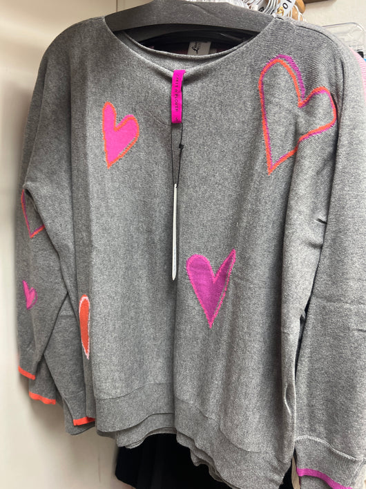 Zaket & Plover grey hearts sweater