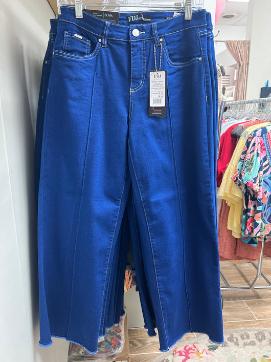 FDJ true blue Olivia wide crop jeans