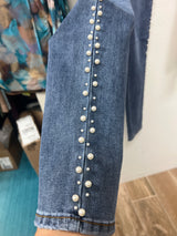 FDJ pull on pencil ankle pearl jeans