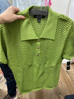 AZI green ribbed top