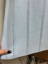 Picadilly navy rhinestone cowl neck sweater