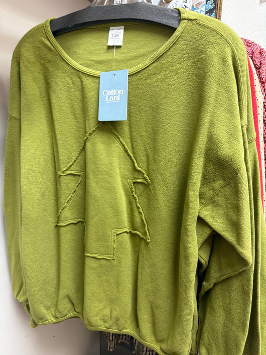 Cotton Lani Green Christmas Tree Top