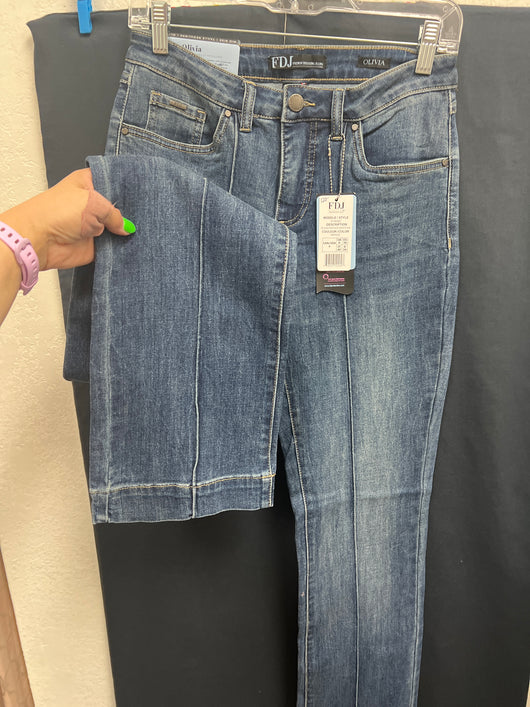 FDJ Olivia pintuck bootleg indigo jeans