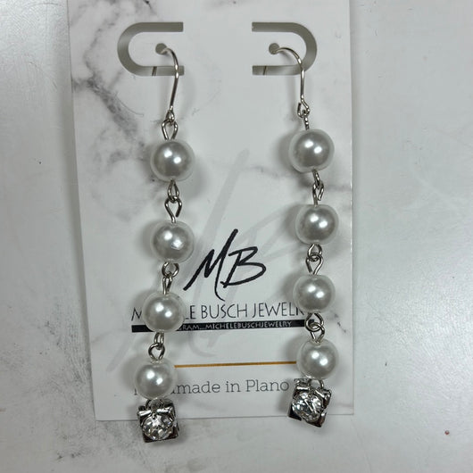 Michele Busch Silver/Pearl Earr