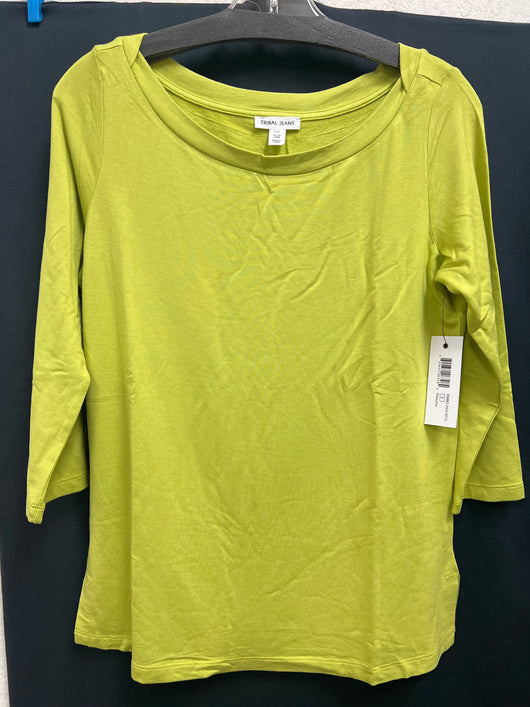 Tribal 3/4 sleeve crew neck top pistachio