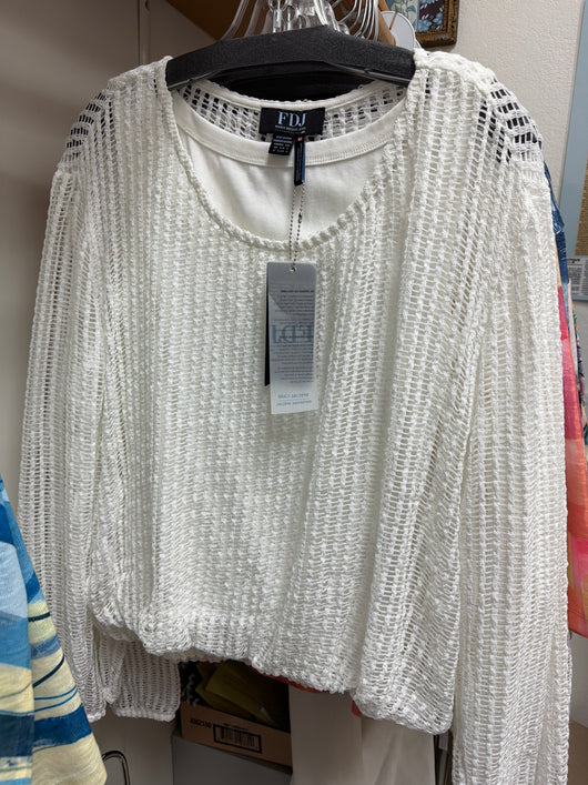 FDJ mesh white top