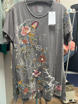 Caite & Kyla grey embroidered Brigette dress