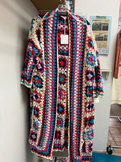 Davi & Dani crochet duster multi squares