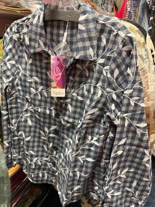 Papillon Blue & Grey Checked Shirt