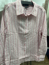Carre noir pink gold stripe button up shirt