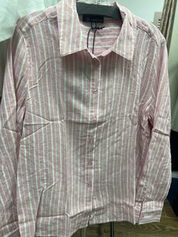 Carre noir pink gold stripe button up shirt