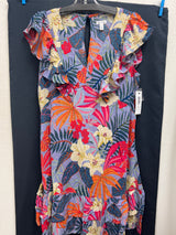 Tribal lilac breeze floral beaded ruffle dress