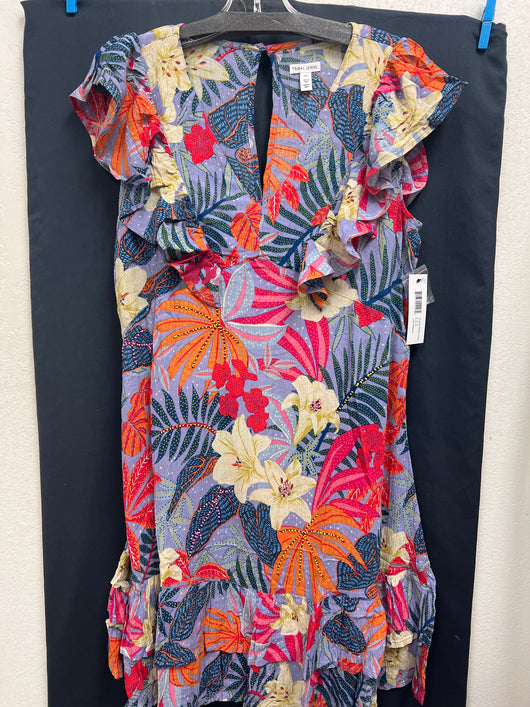 Tribal lilac breeze floral beaded ruffle dress