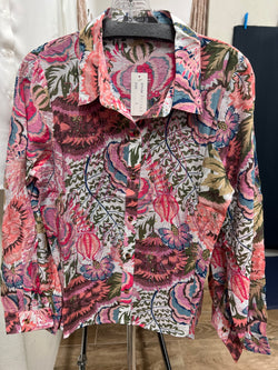 AZI pink multi rhinestone shirt