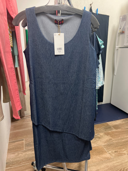 Isle deep sea blue layer sleeveless dress
