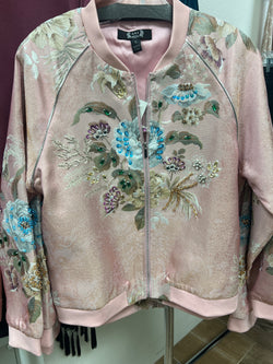 AZI pink beaded tapestry jacket