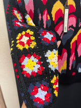 Charlie B black multi crochet sleeve sweater