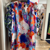 Boho chic purple orange white dress