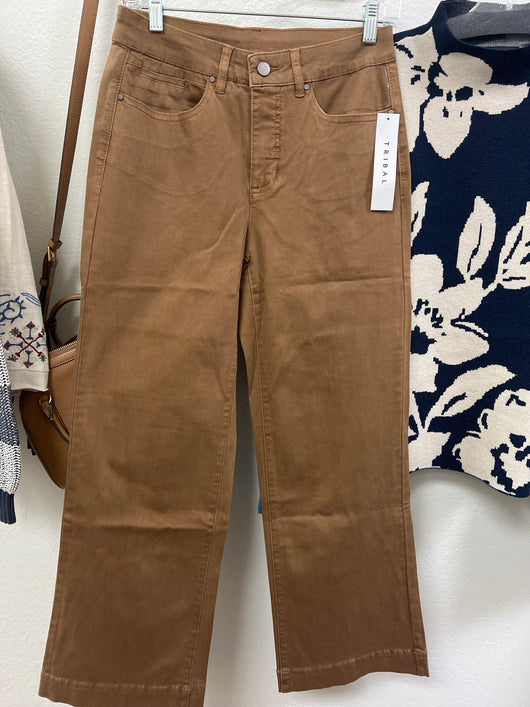 Tribal walnut wide leg pants