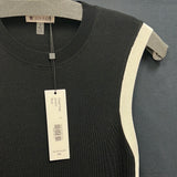 Spanner black knit tank white side stripes