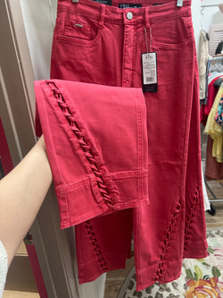 FDJ beaded detail rouge red Suzanne jeans